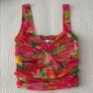 Zara Floral Bustier Top